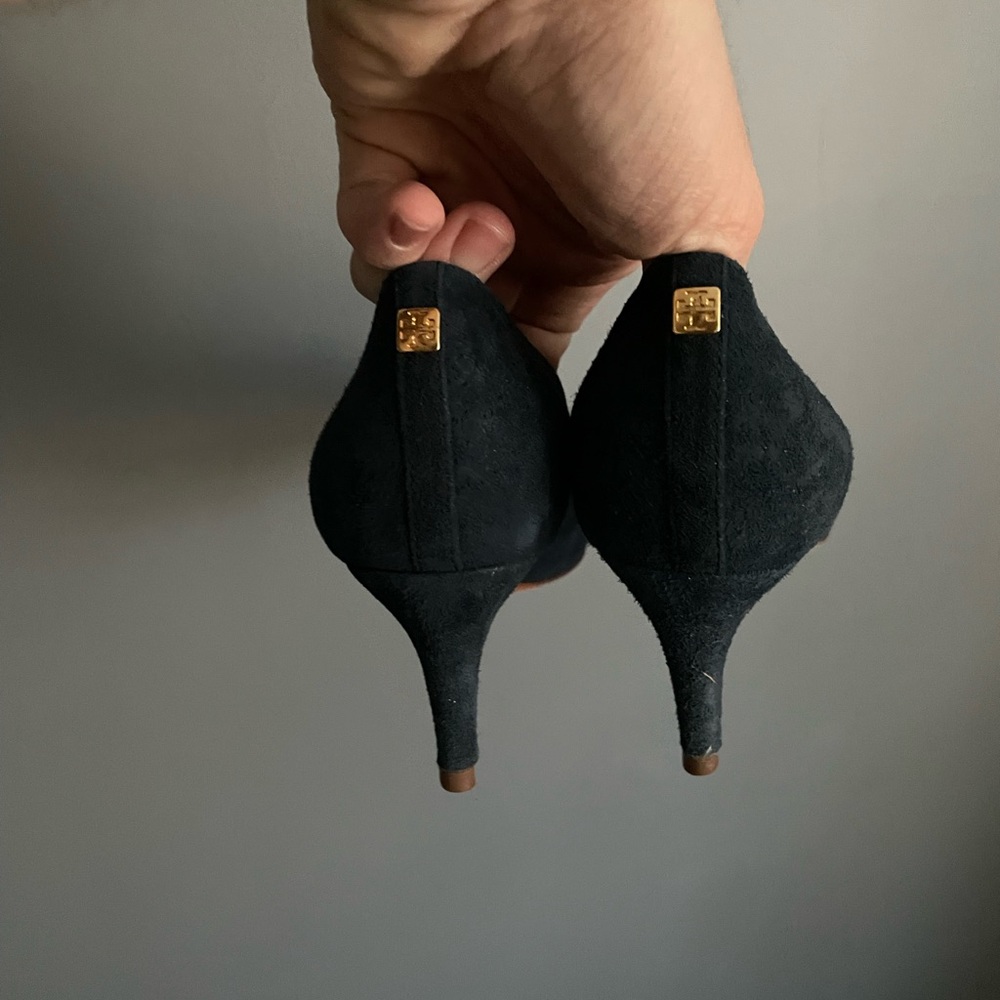 Tory Burch Ivy Blue Suede Pumps Womens Size 6 - Picture 5 of 6